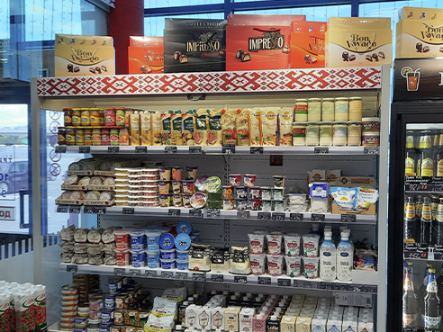 Оклейка холодильников для магазина продуктов "Белорусские продукты"