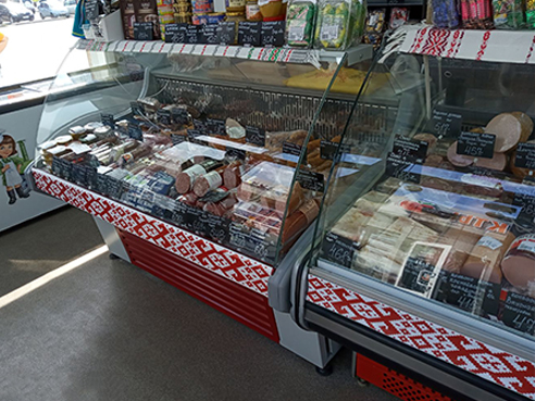 Оклейка холодильников для магазина продуктов "Белорусские продукты"
